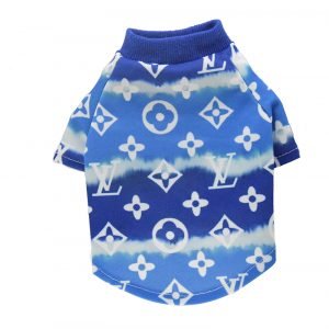 Chewy V Tie Dye Dog Shirt – Blue Designer Dog Clothes