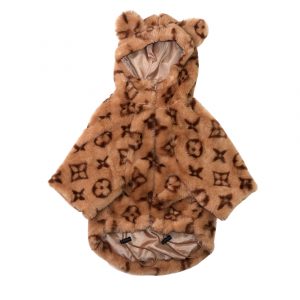 Chewy V Faux Fur Bear Dog Coat Cat